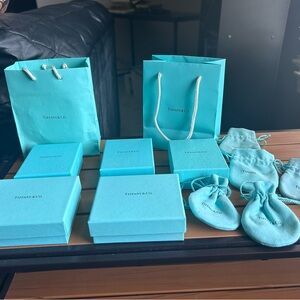 Tiffany & Co. Turquoise Blue Boxes, Bags & Suede Pouches